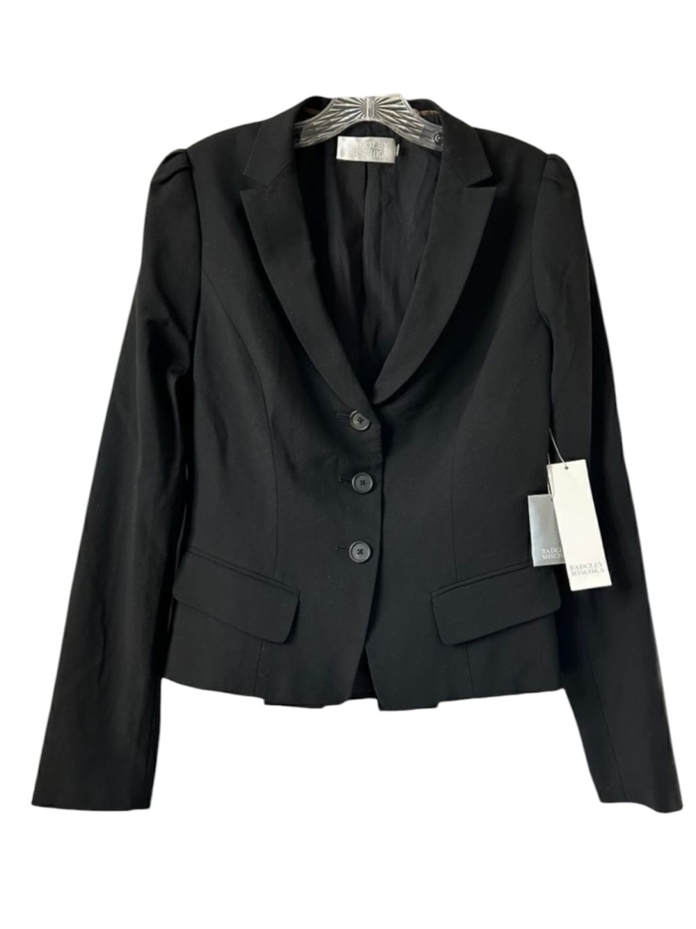 NEW Badgley Mischka Black Wool Blazer